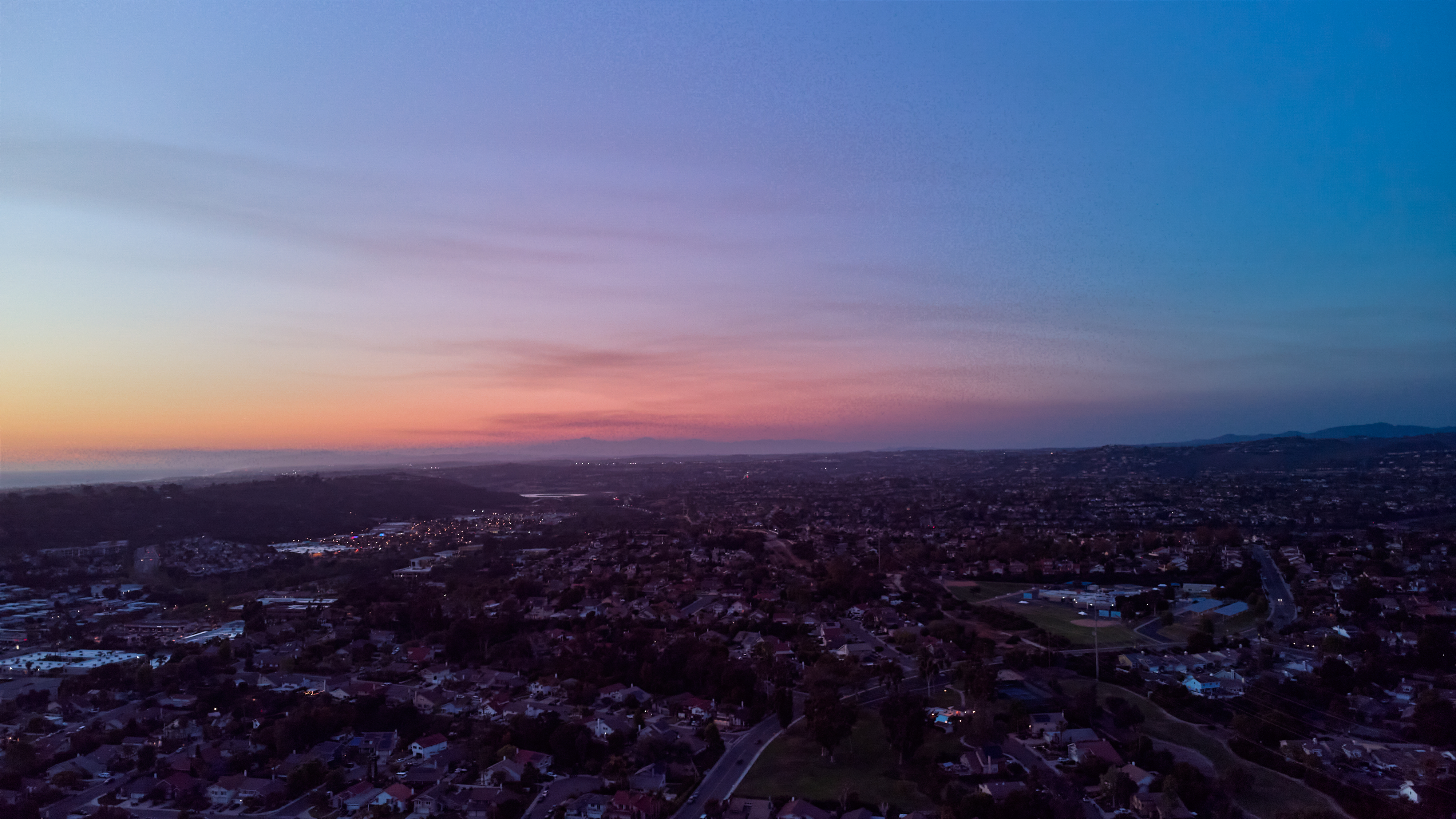 Encinitas Sunset Over City